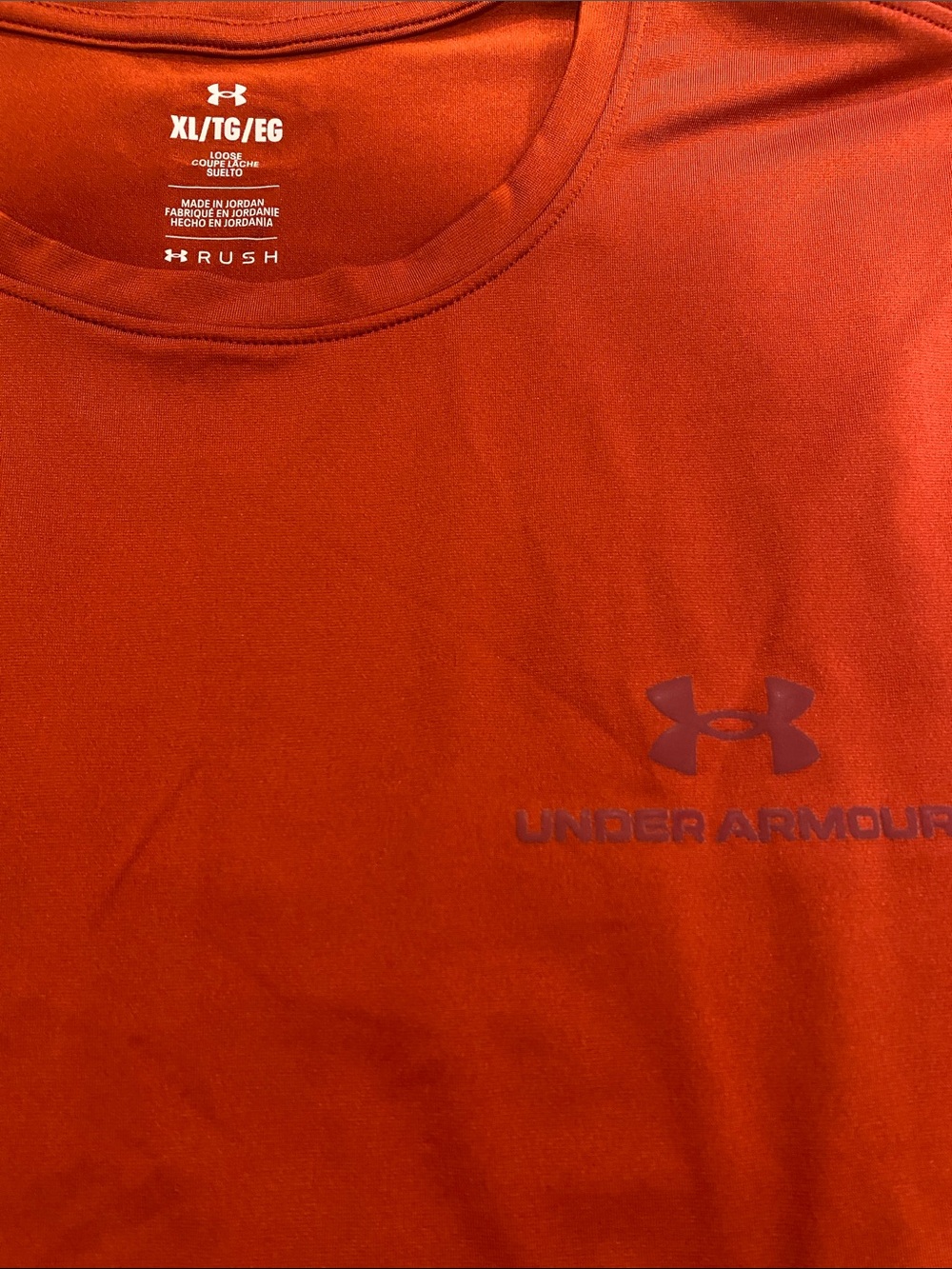 Under Armour Men’s Rust/Orange Crew Neck Performance Tee - Picture 4 of 8